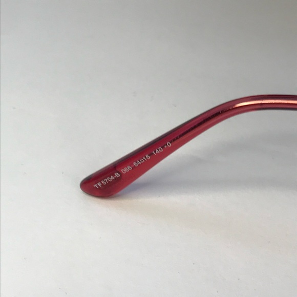 New Authentic Tom Ford FT5704-B 066 Transparent Raspberry/ Blue Block Eyeglasses - Picture 9 of 10